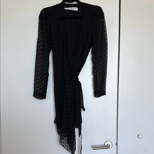 IRO Black Asymmetrical Ruched Cocktail Dress